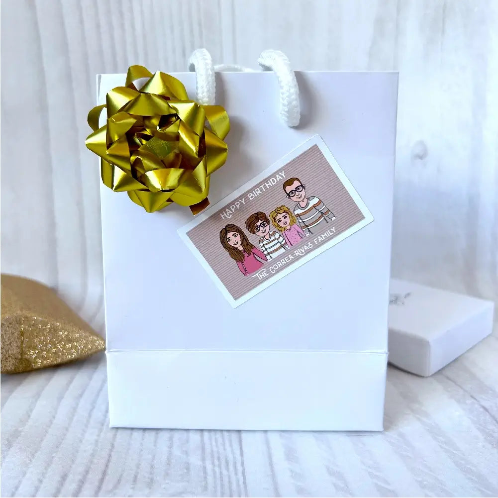Gift bag with customised gift tag 